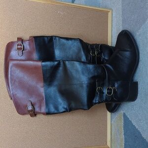 Rampage Size 9 Ram-Imbra Brown and Black Riding Boots
